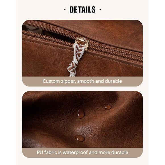 Women AH-Brown Large Capacity Cosmetic Travel Makeup Waterproof Portable Bag - Picture 5 of 10